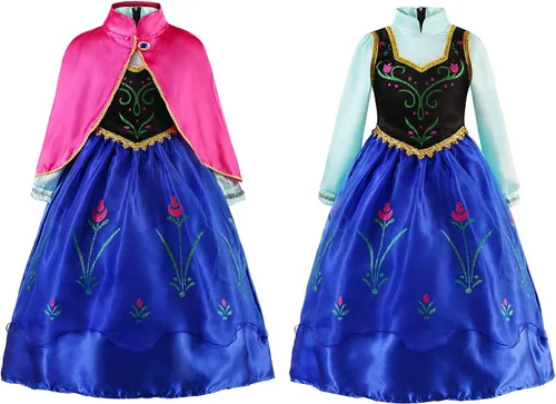 Vista 2 de Uhdear Disfraz de princesa para fiesta de nieve para niña juego con accesorios