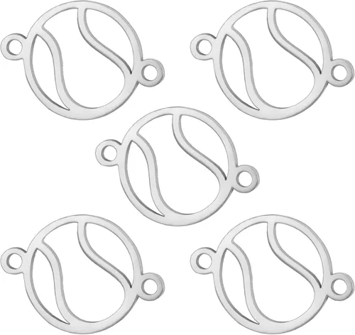 Vista 16 de kkjoy 5 dijes de bola deportiva de acero inoxidable para hacer joyas y manualidades, varios dijes, suministros de manualidades, accesorios