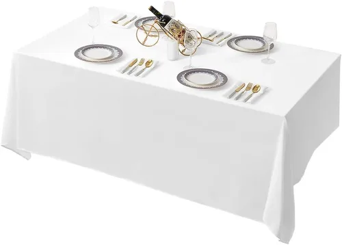 Vista 10 de Surmente Mantel cuadrado para mesas cuadradas o redondas, 100% poliéster, 52 x 52 pulgadas, mantel para bodas, banquetes o restaurantes (negro)