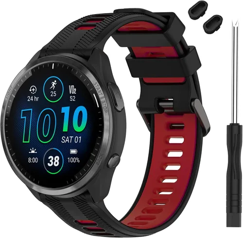 Vista 18 de Correa compatible con reloj Garmin Forerunner 965 – Correa de repuesto de silicona suave para reloj inteligente 965 para mujeres y hombres