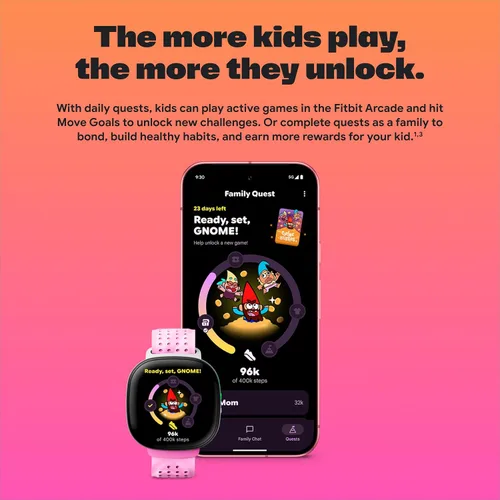 Vista 14 de Fitbit Google Ace LTE - Reloj inteligente para niños con llamadas, mensajes, GPS y juegos basados en actividades, se requiere plan de datos Ace Pass