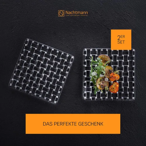 Vista 4 de Nachtmann Bossa Nova Collection - Plato de vidrio, 5.5 pulgadas, hecho de cristal transparente, plato para servir pasteles, postres, diseño