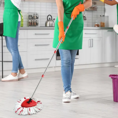 Vista 7 de Cabezal de repuesto para mopa giratoria HiBaby, base, mango compatible con el juego de mopa Ocedar EasyWring de 1 tanque de microfibra, 2 cabezales