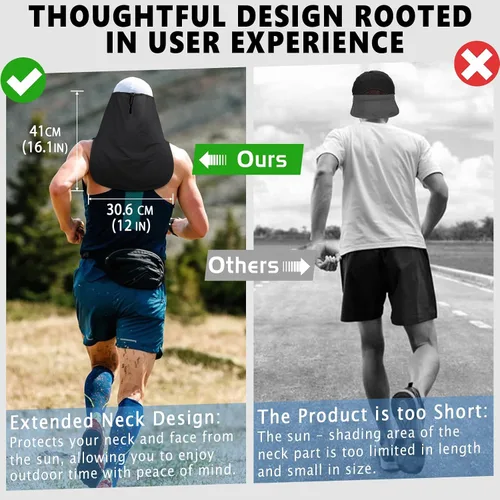 Vista 4 de Protección solar UV ajustable para el cuello, máscara multifuncional de protección solar 2 en 1, complemento de solapa para el cuello para gorras