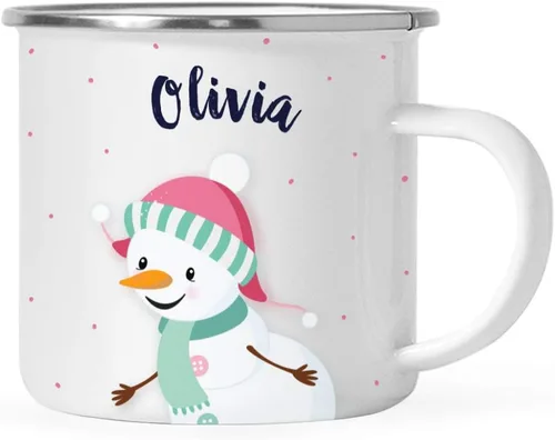 Vista 9 de Andaz Press Taza de café de acero inoxidable con nombre personalizado de 11 onzas para niños, diseño de búho azul festivo, 1 paquete, taza