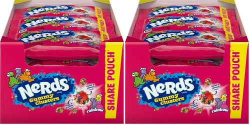 Vista 16 de NERDS Gummy Clusters Candy, arcoíris, crujiente y gomoso, 3 onzas (paquete de 12)