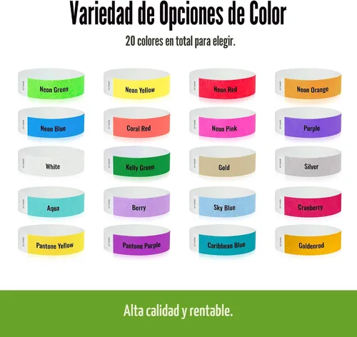 Vista 8 de Tyvek - Pulseras personalizadas de 3/4 de pulgada para eventos - Personalizadas con imagen o logotipo (tipo papel)