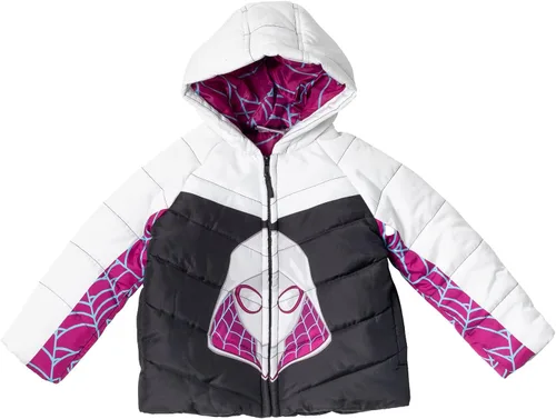 Vista 3 de Marvel Spidey and His Amazing Friends Ghost-Spider - Chaqueta acolchada con cremallera para niñas y niños grandes