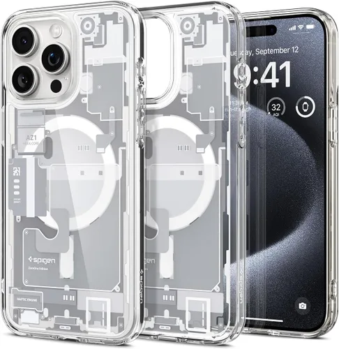 Vista 11 de Spigen Ultra Hybrid MagFit Impresión Digital Directa - Funda para iPhone 16 Pro [Diseño Personalizado][Compatible con Magsafe] - Analógica DDP