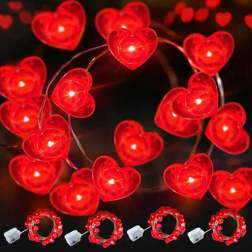 Vista 15 de AIKEI Paquete de 12 luces LED de hadas que funcionan con pilas, guirnaldas de luces impermeables de 7 pies, 20 luces LED de luciérnagas estrelladas
