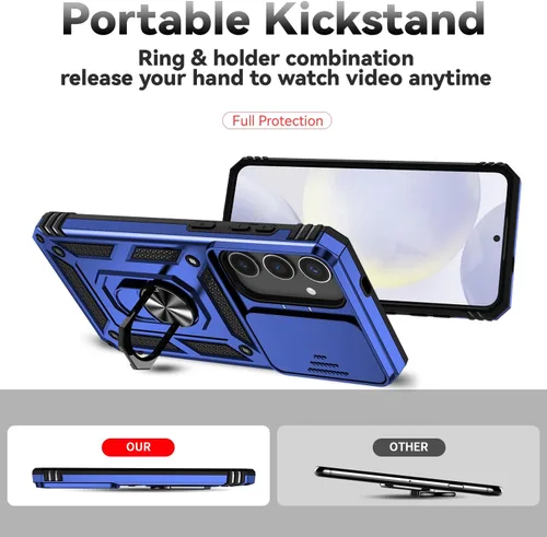 Vista 2 de Funda para Samsung Galaxy S24 Plus/S25 Plus con protector de Azul