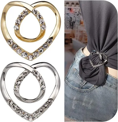 Vista 8 de 4 piezas de clip de anillo de bufanda para mujer, broche de perlas y flores, hebilla de metal para chal, accesorios de decoración para damas y niñas