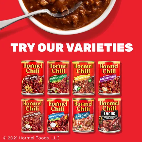 Vista 10 de HORMEL Chili Chile a base de plantas con frijoles (paquete de 12), 14 onzas, 0.78 oz de proteína por porción, sin gluten, sin huevos, sin lácteos