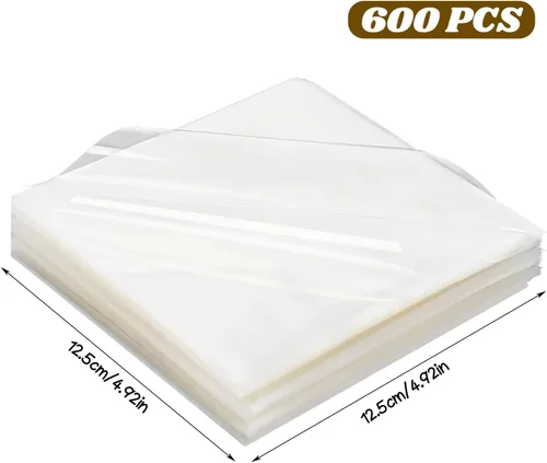 Vista 2 de DIYASY 600 unidades de envoltorios de dulces para caramelos, envoltura de celofán transparente, antiadherente, papel de cera para envolver dulces