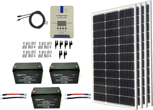 Vista 8 de WindyNation Kit de panel solar monocristalino de 400 vatios con controlador de carga solar TrakMax MPPT 40A + kit de medidor remoto