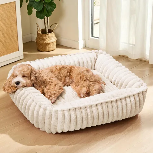 Vista 10 de Cama para perros pequeños, cama calmante para gatos de interior Gris