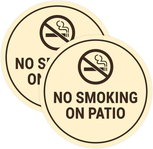 Vista 20 de Signs ByLITA Cartel de "No fumar en el patio" (Negro) - Pequeño