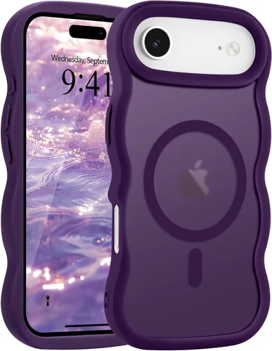 Vista 128 de Pepmune - Funda para iPhone 12 Pro Max con marco ondulado y estructura rígida, color mate claro, cubierta trasera unisex, compatible con Magsafe