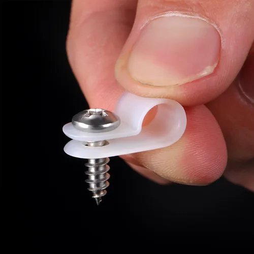 Vista 13 de Hicarer Paquete de 50 abrazaderas de cable tipo R, clips de sujeción de cable de montaje de tornillo de nailon con 50 tornillos para gestión de Negro