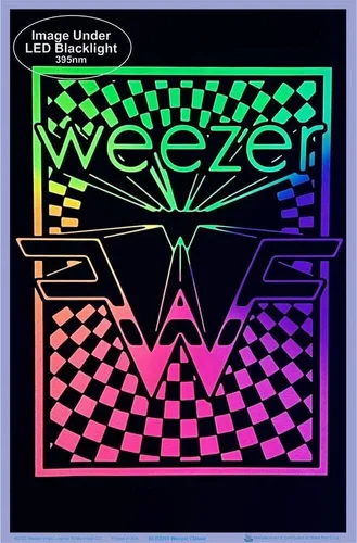 Vista 2 de Scorpio Posters Weezer Logo – Flocado – Póster de luz negra – 23 x 35 pulgadas