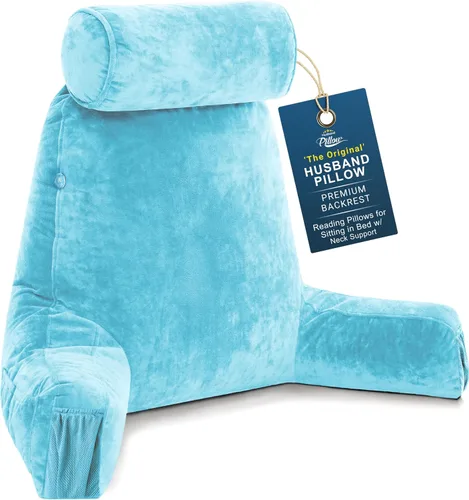 Vista 37 de Almohada Husband Mediana Negra, Respaldo para Niños, Adolescentes, Adultos Pequeños – Almohada de Lectura con Brazos, Altura Ajustable, Espuma