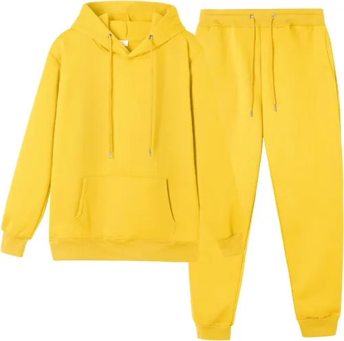 Vista 13 de CHAIRAY Conjunto deportivo unisex de 2 piezas con capucha para mujer 01Albaricoque