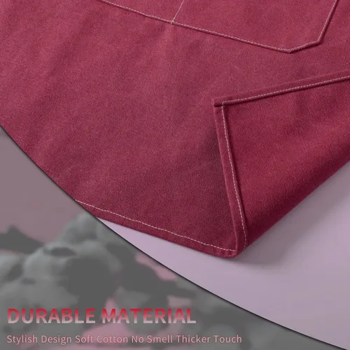 Vista 4 de Tosewever - Delantal de lona con espalda cruzada de chef de algodón para hombres y mujeres con bolsillos grandes Rojo oscuro