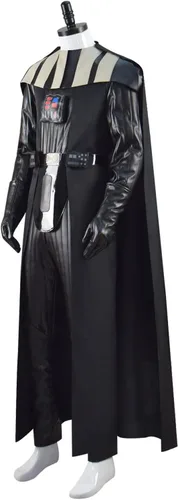 Vista 2 de Disfraz de Darth para adultos, uniforme de Vader de lujo, disfraz de fiesta de Halloween, conjunto completo de capa