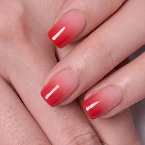 Vista 16 de CurvLife Uñas postizas cuadradas cortas a presión, terciopelo degradado Paris Script