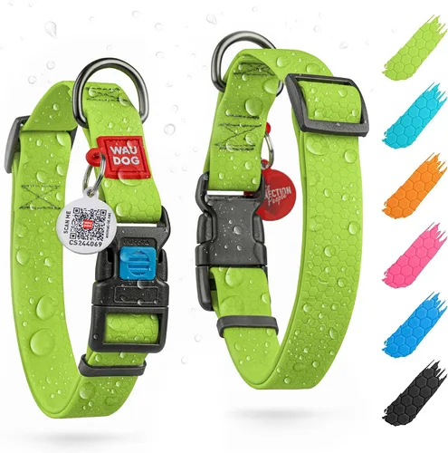 Vista 23 de WAUDOG Collar de Perro Impermeable - Collar de Perro Ajustable para Perros Grandes, Pequeños y Medianos - Collar de Perro Desmontable Impermeable