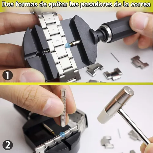 Vista 3 de GLDCAPA Kit de extracción de eslabones de reloj, herramienta de tamaño de correa de reloj para ajuste de correa de reloj, reemplazo de pasadores