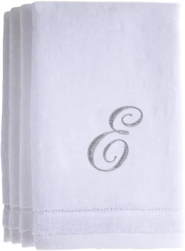 Vista 11 de Set de 4 toallas bordadas, de 11 x 18 pulgadas, extra absorbente, de algodón, acabado suave de terciopelo. Para baño/cocina/spa