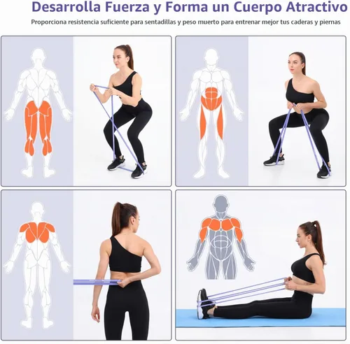 Vista 5 de Sportneer Bandas de resistencia para entrenar: bandas de dominadas de 5 a 130 libras, 5 niveles, bandas de ejercicio con asas y anclaje de puerta