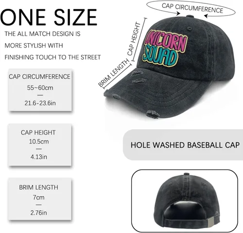 Vista 3 de Gorras de béisbol undefined - Gorras de golf ajustadas para mujer, gorra ligera de unicornio para escuadrón