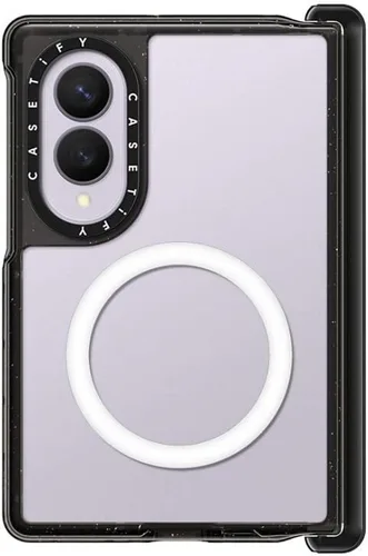 Vista 3 de CASETiFY Funda para Galaxy Z Fold8 - Impacto magnético transparente negro claro negro
