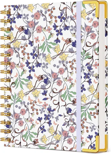Vista 10 de Cuaderno estético en espiral para mujer, 200 páginas, cuadernos rayados de 8.5 x 11 pulgadas, diarios en espiral grandes de tapa dura A4 con papel