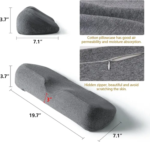 Vista 7 de Almohadas Cervicales para Alivio del Dolor al Dormir, Almohada de Soporte de Cuello de Espuma Viscoelástica y Respaldo de Cuello para Alivio