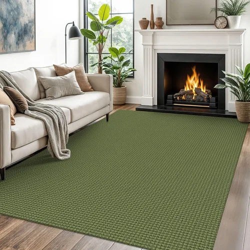 Vista 98 de EARTHALL Alfombra tejida de 2 x 3 pies, lavable para entrada, alfombra trenzada antideslizante, alfombra para puerta interior y exterior, alfombra