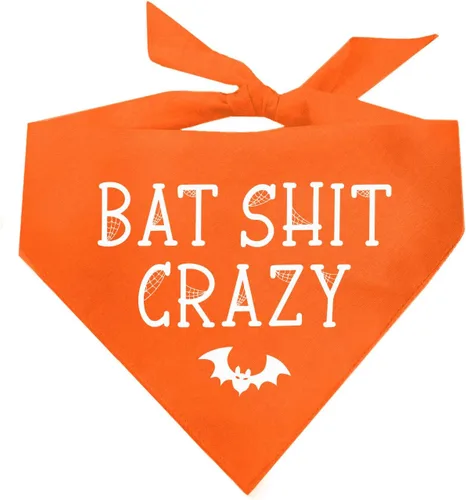 Vista 10 de Bat Sh*t Crazy Halloween Dog Bandana (negro, OS 850)