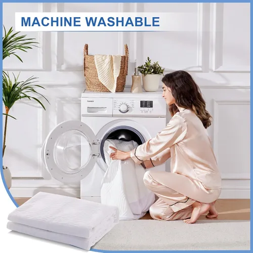 Vista 6 de Eiayeebil Protector de colchón impermeable tamaño Queen, protector de colchón de tela de aire 3D transpirable para sábana bajera tamaño Queen