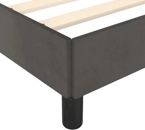 Vista 4 de vidaXL Marco de cama, marco de cama tapizado de plataforma, base de cama doble con soporte de listones de madera para dormitorio, gris oscuro
