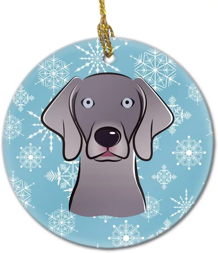 Vista 4 de Caroline's Treasures Adorno de cerámica con diseño de copo de nieve para colgar en el árbol de Navidad, para el hogar, Navidad, fiestas, regalo, 3