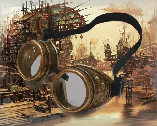 Vista 5 de Gafas Steampunk Gafas Vintage Soldadura Gótica (Copper)