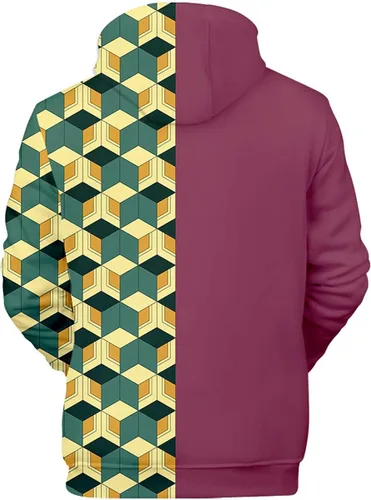 Vista 2 de ELEFINE Demon Japanese Anime Cosplay - Sudadera unisex con capucha y cremallera para hombre