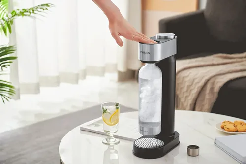 Vista 2 de PHILIPS Botellas de carbonatación, paquete doble de 1 litro, botellas de agua con gas reutilizables para mascotas compatibles