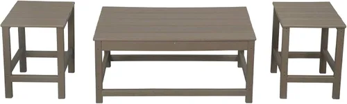 Vista 11 de WestinTrends Malibu - Juego de mesa auxiliar y café para silla Adirondack, 3 piezas, color negro