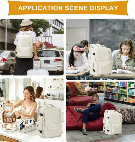 Vista 8 de coowoz Carry On Backpack Women Men Travel Backpack Airline Approved Laptop Backpack Sport Rucksack
