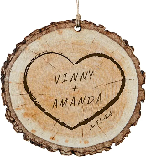 Vista 9 de Let's Make Memories Adorno de Navidad Personalizado para Parejas - Adorno de Navidad 2025 - Decoración de Árbol - Personalizar Mensaje, Año