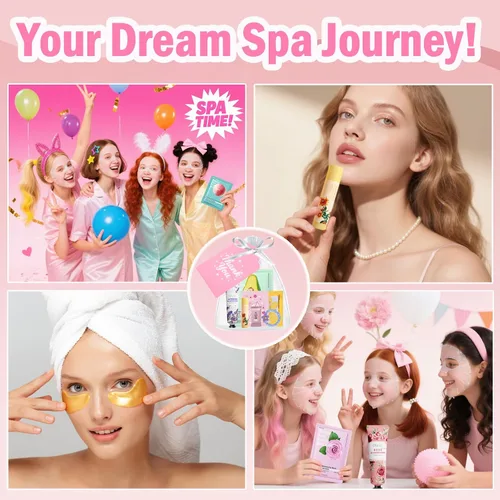 Vista 4 de 90 piezas de suministros de fiesta de spa, regalos para mujeres, regalos de fiesta de spa que incluyen máscaras faciales, crema de manos, bálsamo