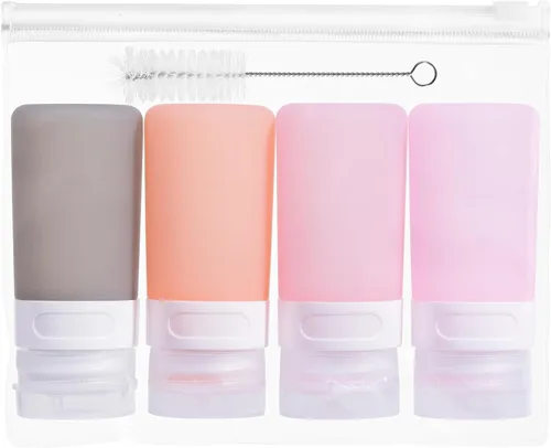 Vista 27 de MICEBAY Botellas exprimibles de condimentos para salsas, mini recipiente de silicona para aderezo de ensalada de 1 onza para llevar con bolsa